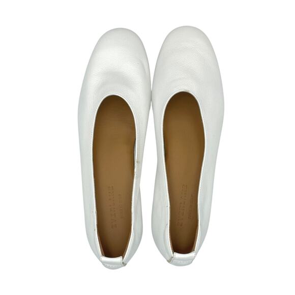Everlane NEW White Leather Day Glove Slip On Ballet Flats - Picture 3 of 11